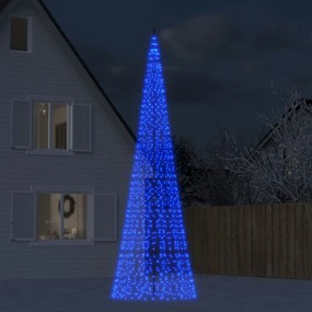 vidaXL Pom de Crăciun LED pe stâlp 1534 LED-uri Albastru 500 cm