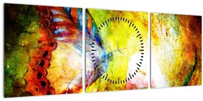 Tablou - Fluture spațial (cu ceas) (90x30 cm)