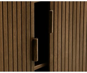 Dulap maro cu aspect de lemn de stejar cu ușă glisantă 113x90 cm Cavo – Unique Furniture