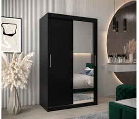 Dulap de haine 120 cm Toki 2 (negru mat + stejar sonoma). 1064978
