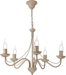 Lustru suspendat pe lanț ANTON 5xE14/60W/230V bej