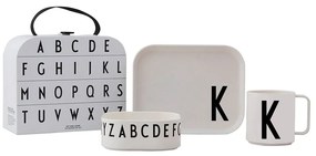 Set de luat masa pentru copii din 3 piese cu valiză Design Letters Classics K