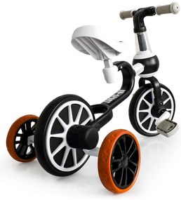 Bicicletă de jogging 4 în 1 cu pedale detașabile și roți laterale negru