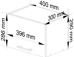 Dulap superior de bucătărie Ozara W40 G1 (alb). 1071209