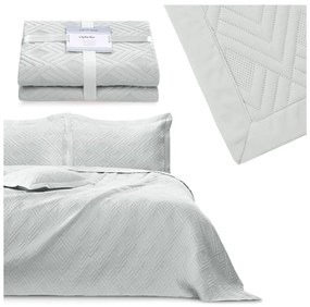 Cuvertură gri deschis matlasată din microfibră 220x240 cm Ophelia – Restilo