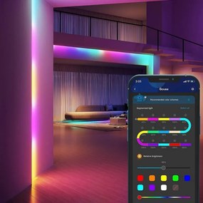 Banda LED Smart Govee RGBIC H618A3D1, 12 W, 5 m, 90 LED-uri, Wi-Fi, Bluetooth, Alexa, Control vocal si mobil, Alb
