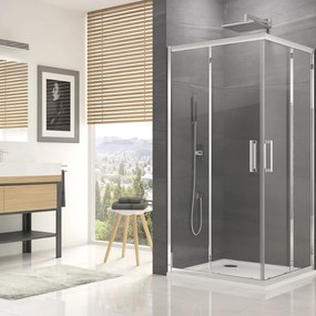 Cabina dus sticla securizata cu cadita de dus inclusa, 80x80 cm, Sanswiss, Ocelia 800x800 mm