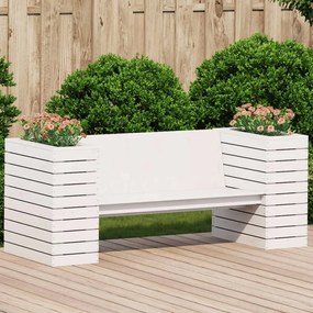 832544 vidaXL Banchetă cu jardiniere, alb, 167,5x60x65 cm, lemn masiv de pin