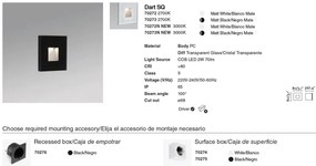 Spot LED de exterior IP65 iluminat ambiental DART SQ White