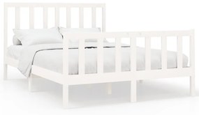 3106684 vidaXL Cadru de pat, alb, 140x190 cm, lemn masiv de pin
