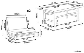 Set mobilier de grădină Theta (lemn deschis + alb) . 1076171