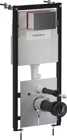 Rezervor incastrat Omnires StrongFrame ECO pentru vas WC suspendat si clapeta de actionare Steel-R45 finisaj grafit periat