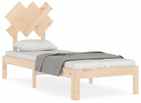 3193686 vidaXL Cadru de pat cu tăblie single mic, lemn masiv
