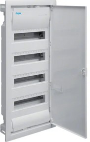 Tablou 48 module cu usa metalica, montaj incastrat(ST), alb, usa mata alba, Hager