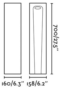 Stalp LED iluminat exterior IP55 GROT 2700K H-70cm gri