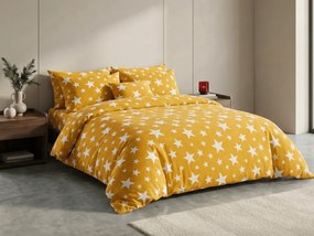 Lenjerie din microplush STELE galben-portocaliu Dimensiunile lenjeriei: 2 buc 70 x 90 cm | 200 x 220 cm