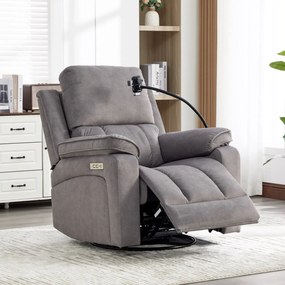 Fotoliu recliner electric dumonde cu funcție de balansare ,rotire și incarcare wirelles Elvara