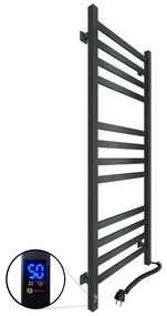 Radiator baie tip scară AVANGARD cu termostat, 459 W, 230 V, 120,6 cm, IP44, negru pr.