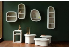 Măsuță de cafea bej cu aspect de marmură 49x74 cm Veda – Dutchbone