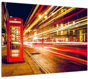Tablou cu căsuța telefonică roșie din Londra (70x50 cm), în 40 de alte dimensiuni noi