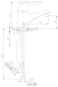 RAV Slezák SAJ026.0 - Baterie pentru lavoar JUNIOR, 11 cm, roșie/galbenă