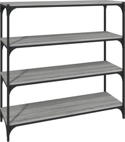 vidaXL Raft de cărți gri sonoma, 100x33x100 cm, lemn prelucrat și oțel