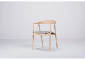 Scaun din lemn masiv de stejar Gazzda Muna, gri