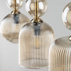 Pendul cu cablu SOPHIA 3xE14/10W/230V negru/bej fumuriu