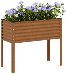 vidaXL Jardinieră de grădină, 100x41x90 cm, oțel la intemperii