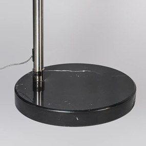 Lampă cu arc din oțel cu abajur din stofă neagră 45 cm - XXL