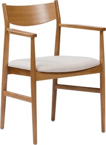 MAZZONI EXPORT LOUIS Bej Deschis/cadru Stejar Natural - SCAUN DIN LEMN TAPIȚAT PENTRU LIVING SUFRAGERIE BUCĂTĂRIE MODERN CLASSIC