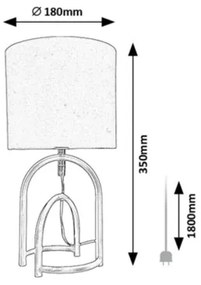 Rabalux 74075 - Lampă de masă GISAYA 1xE14/25W/230V
