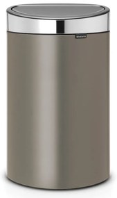 Cos de gunoi Brabantia Touch Bin New 650529, 40 L, Inchidere silentioasa si lina, Spate plat, Gri/Inox