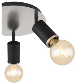 Plafoniera cu 3 spoturi directionabile design modern Joseba negru, nichel mat
