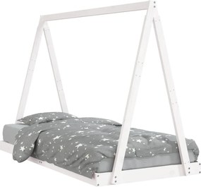 vidaXL Cadru de pat pentru copii, alb, 90x190 cm, lemn masiv de pin