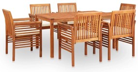 vidaXL Set mobilier de exterior cu perne 7 piese lemn masiv de acacia