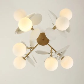 Brilagi - Lustră pe tijă BALMO, 8xG9/9W/230V, Ø 60 cm, auriu/alb