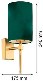 Lampă de masă ABRUZZO 1xE14/7W/230V alamă/verde Argon 8109