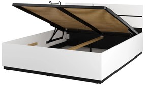 Pat matrimonial 160 cm Crossroad S51 (alb + negru) (lift cu gaz). 1118240