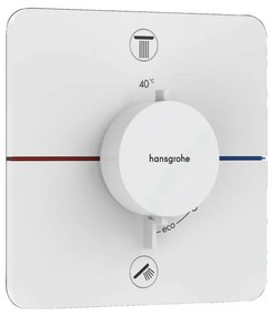 Baterie dus termostatata incastrata alb mat Hansgrohe ShowerSelect Comfort Q  2 functii EN1717