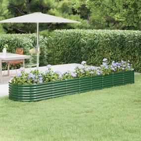 Jardiniera gradina verde 368x80x36 cm otel vopsit electrostatic 1, Verde, 368 x 80 x 36 cm