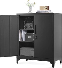 Dulap de depozitare din metal, Songmics, Gri, 80 x 40 x 90 cm