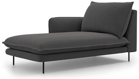 Șezlong divan cu cotieră pe partea stângă Cosmopolitan Design Vienna, gri închis