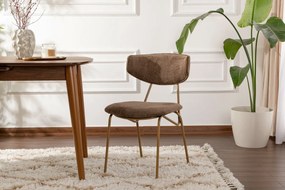 Set de scaune de sufragerie Nancy Brown și Gold, 2bucăți