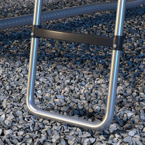 SPORTNOW Scară de trambulină cu 3 sau 2 trepte late orizontale, carlig universal, capacitate de 120 kg, 110 x 32 cm argintiu | Aosom Romania