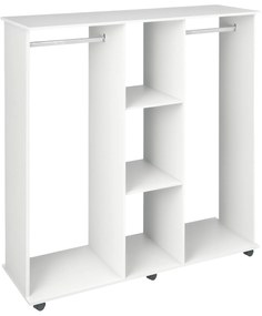 HOMCOM Dulap cu 5 Rafturi și 6 Roți, 120x40x128 cm, Negru | Aosom Romania