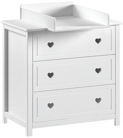 Comodă de copii albă cu masă de schimbat 90x103x73 cm Amori – Vipack