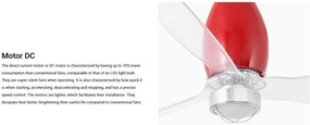 Lustra cu Ventilator si telecomanda ETERFAN M LED rosu/transparent