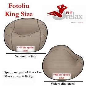 Set Fotoliu King Size cu Otoman (suport picioare) si Perna, Material Textil - Before Dawn