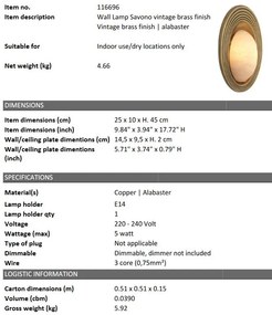 Aplica de perete design LUX Savono